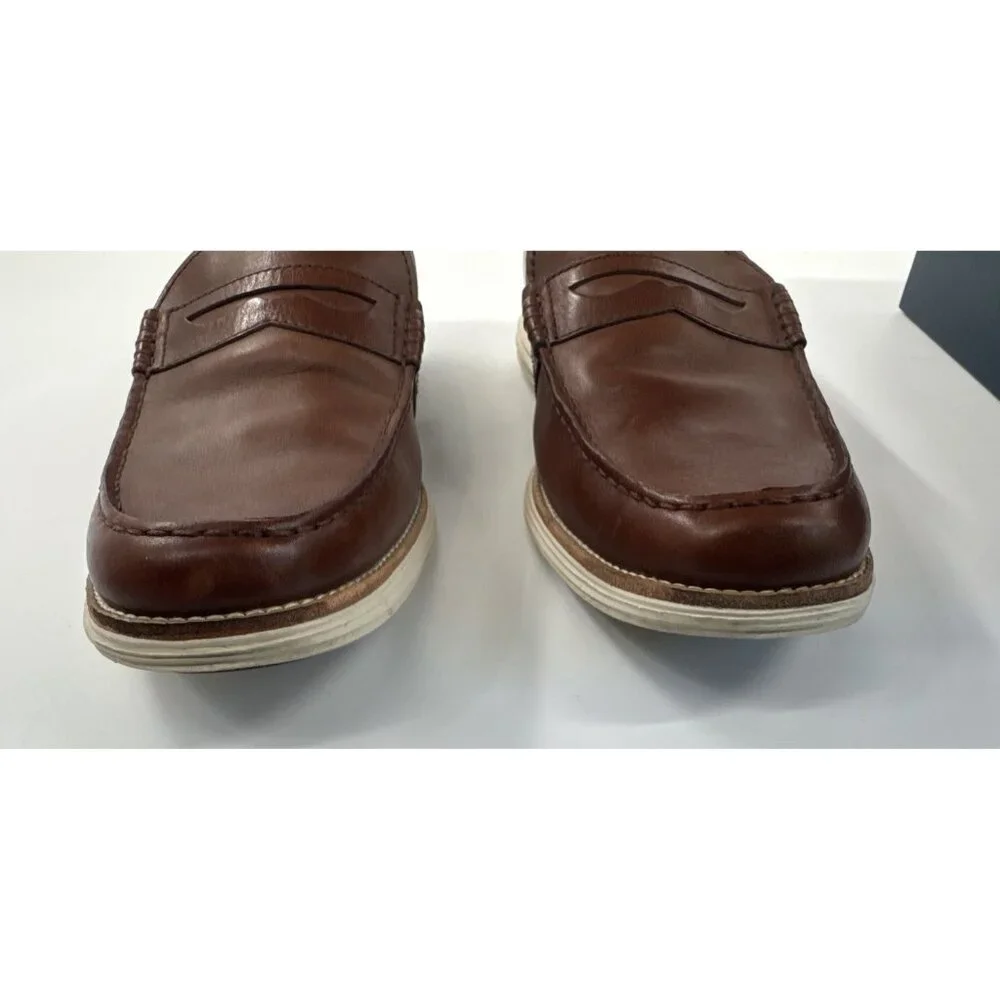 Cole Haan Penny Loafers Mens 13 Brown Leather Boat Shoes Slip On Grand in Box